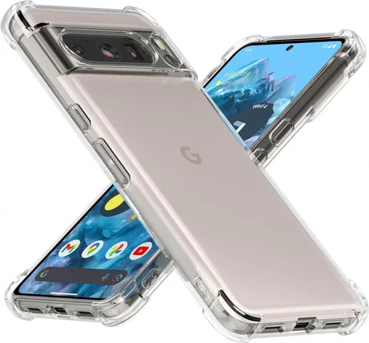 Google Pixel 8 Pro Hoesje Schokbestendig en Dun TPU Transparant afbeelding 1