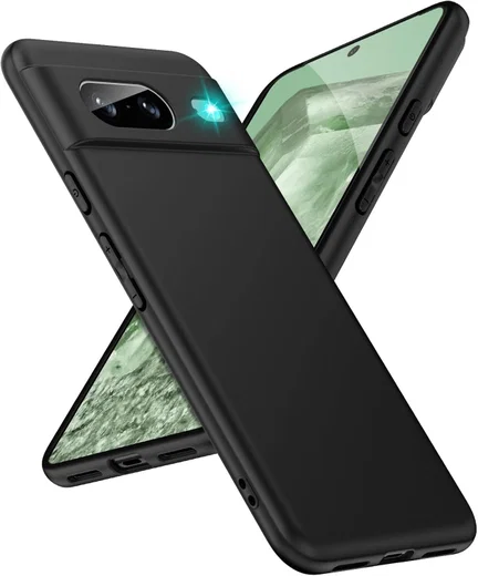 Google Pixel 8 Hoesje Dun TPU Matte Back Cover Zwart afbeelding 1