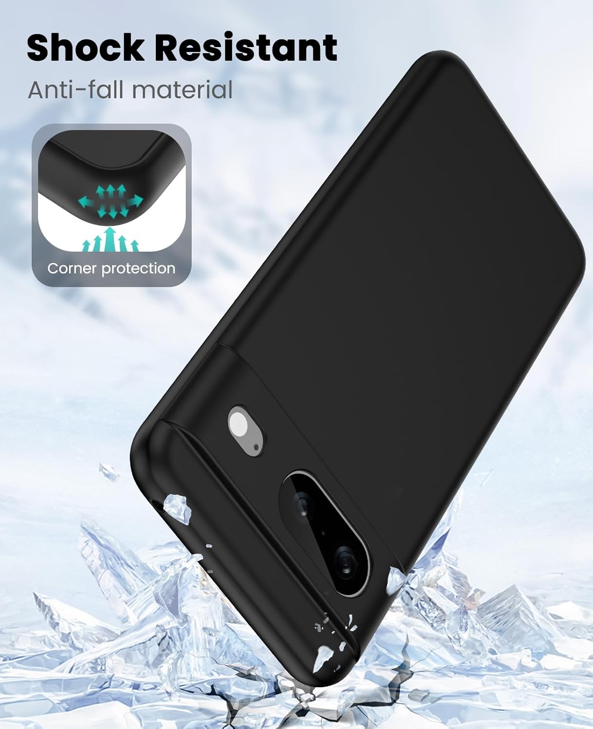 Google Pixel 8 Hoesje Dun TPU Matte Back Cover Zwart afbeelding 2