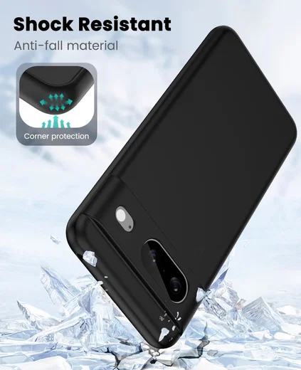 Google Pixel 8 Hoesje Dun TPU Matte Back Cover Zwart afbeelding 2