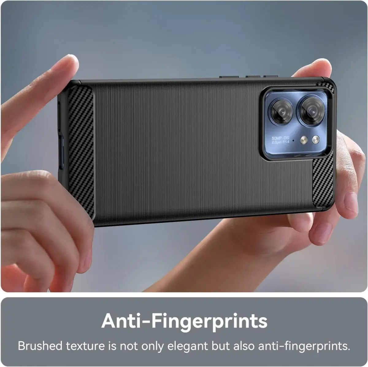 Motorola Edge 40 Hoesje Geborsteld TPU Flexibele Back Cover Zwart afbeelding 6