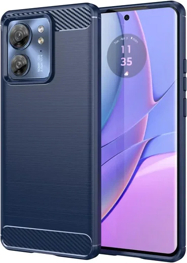 Motorola Edge 40 Hoesje Geborsteld TPU Flexibele Back Cover Blauw afbeelding 1