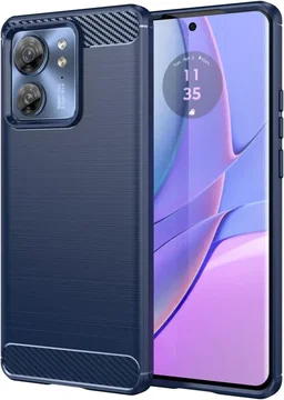 Motorola Edge 40 Hoesje Geborsteld TPU Flexibele Back Cover Blauw