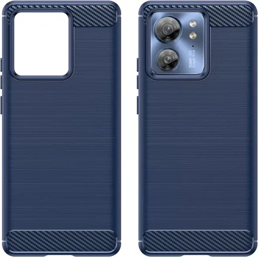 Motorola Edge 40 Hoesje Geborsteld TPU Flexibele Back Cover Blauw afbeelding 2