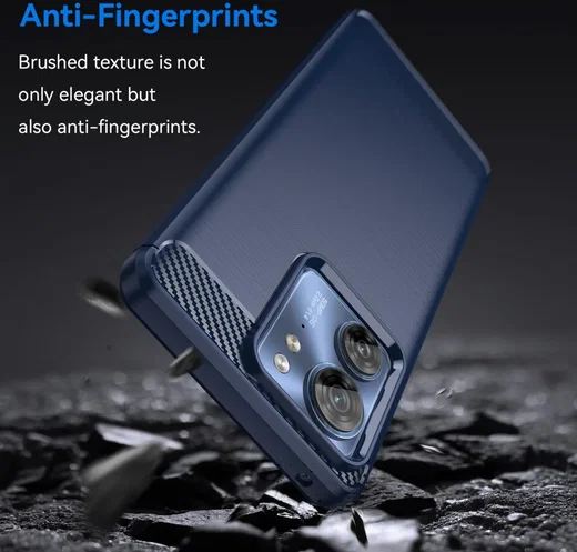 Motorola Edge 40 Hoesje Geborsteld TPU Flexibele Back Cover Blauw afbeelding 4