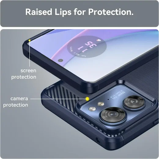 Motorola Edge 40 Hoesje Geborsteld TPU Flexibele Back Cover Blauw afbeelding 7