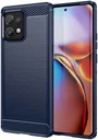 Motorola Edge 40 Pro Hoesje Geborsteld TPU Flexibele Back Cover Blauw