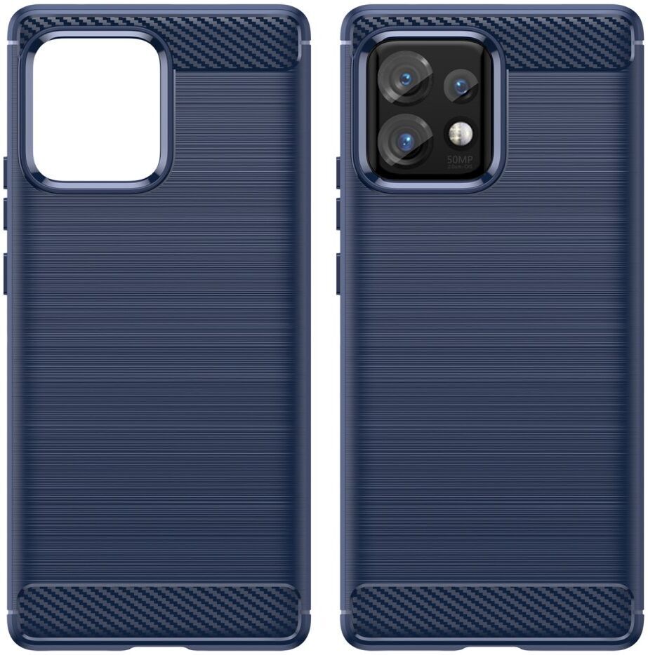 Motorola Edge 40 Pro Hoesje Geborsteld TPU Flexibele Back Cover Blauw afbeelding 2