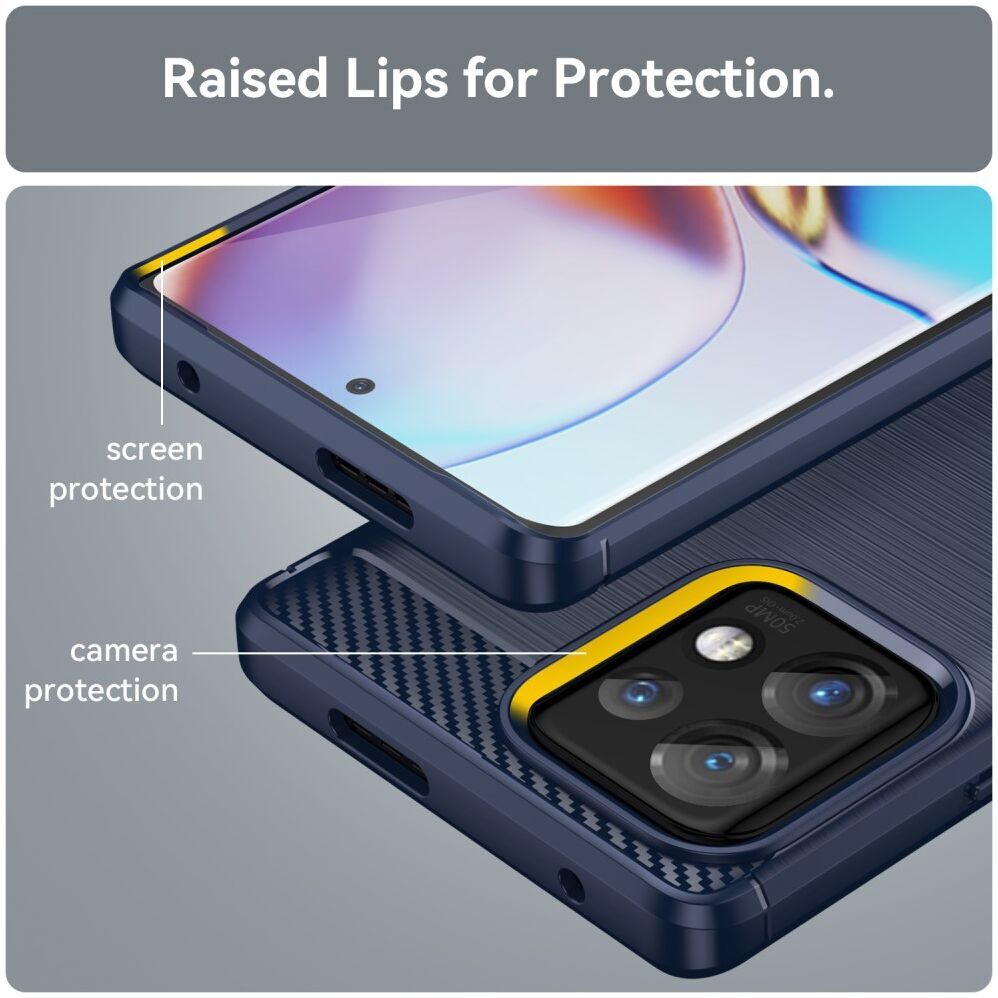 Motorola Edge 40 Pro Hoesje Geborsteld TPU Flexibele Back Cover Blauw afbeelding 7