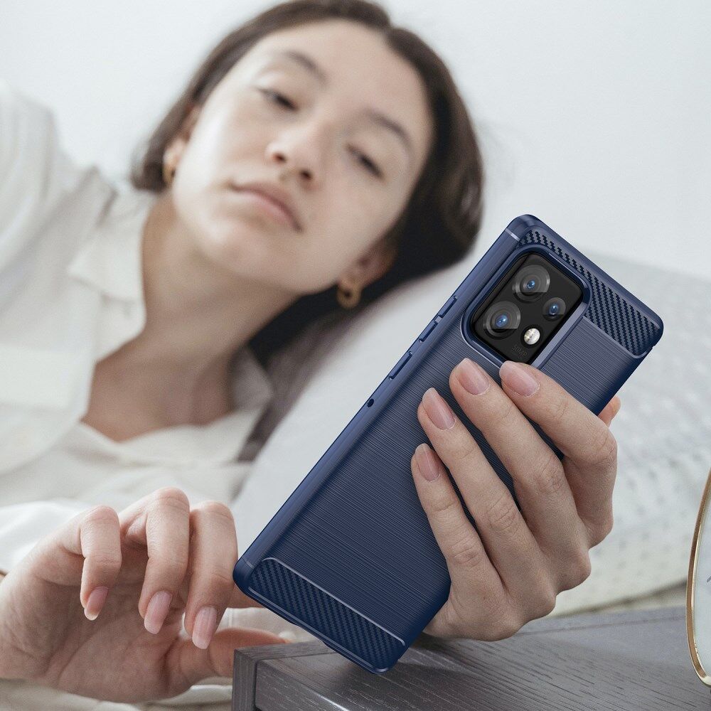 Motorola Edge 40 Pro Hoesje Geborsteld TPU Flexibele Back Cover Blauw afbeelding 8