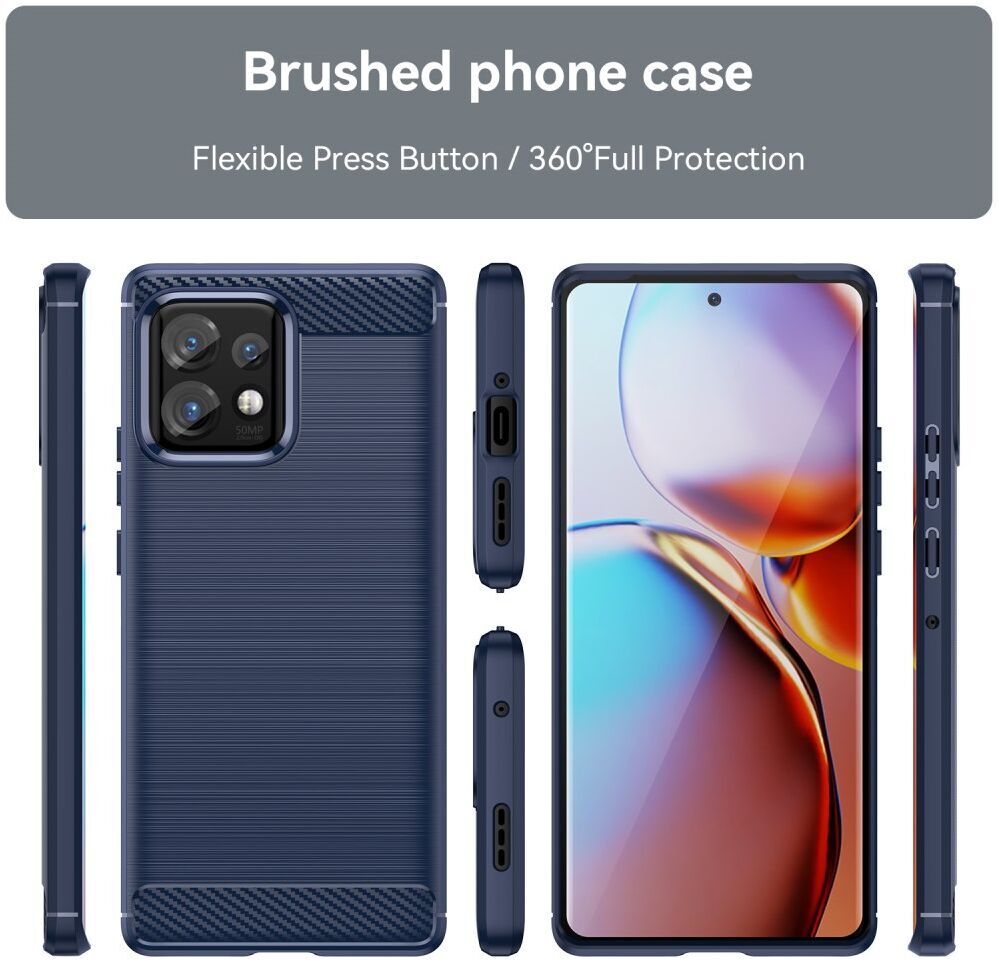 Motorola Edge 40 Pro Hoesje Geborsteld TPU Flexibele Back Cover Blauw afbeelding 9