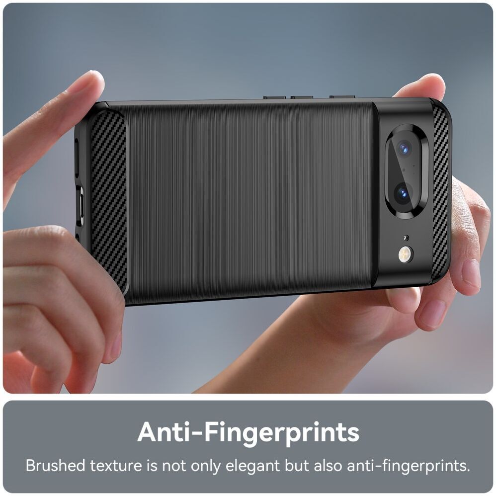 Google Pixel 8 Hoesje Geborsteld TPU Flexibele Back Cover Zwart afbeelding 6