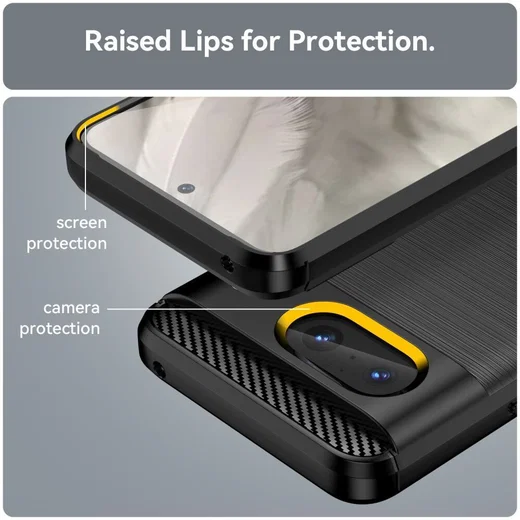 Google Pixel 8 Hoesje Geborsteld TPU Flexibele Back Cover Zwart afbeelding 7