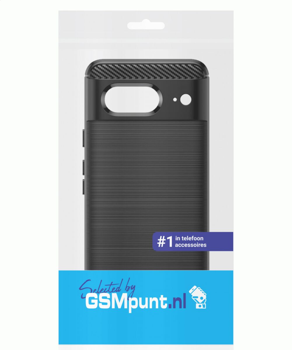 Google Pixel 8 Hoesje Geborsteld TPU Flexibele Back Cover Zwart afbeelding 10