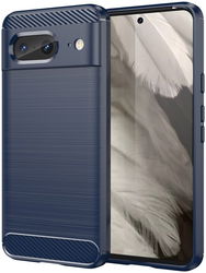 Google Pixel 8 Hoesje Geborsteld TPU Flexibele Back Cover Blauw afbeelding