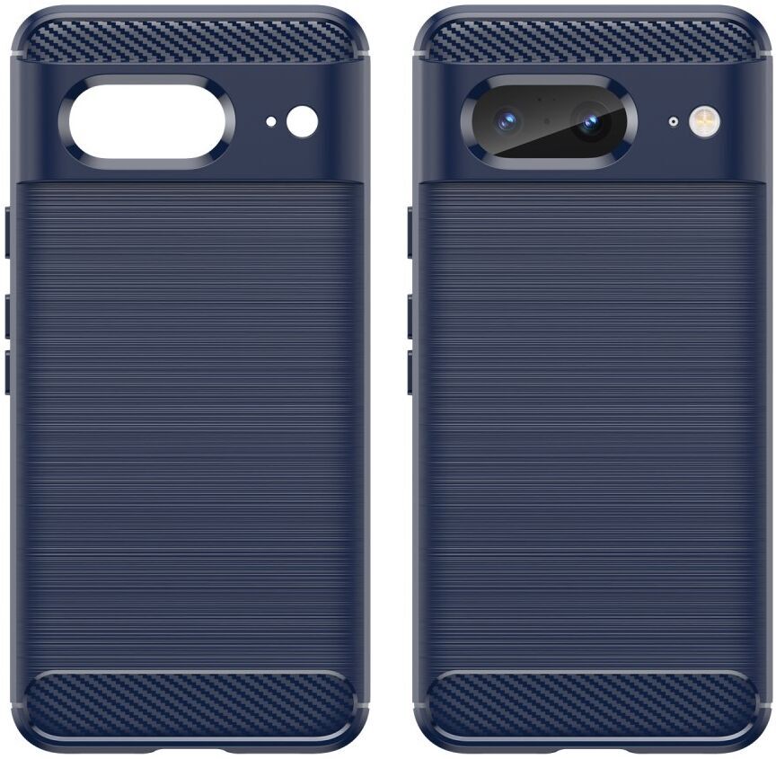 Google Pixel 8 Hoesje Geborsteld TPU Flexibele Back Cover Blauw afbeelding 2