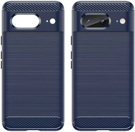 Google Pixel 8 Hoesje Geborsteld TPU Flexibele Back Cover Blauw afbeelding 2
