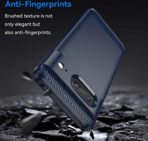 Google Pixel 8 Hoesje Geborsteld TPU Flexibele Back Cover Blauw afbeelding 4