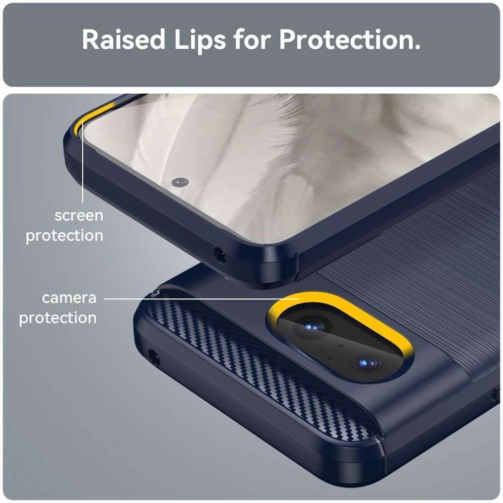 Google Pixel 8 Hoesje Geborsteld TPU Flexibele Back Cover Blauw afbeelding 7
