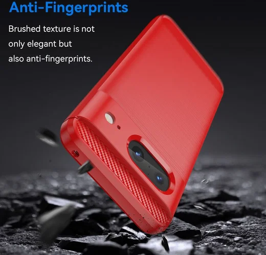 Google Pixel 8 Hoesje Geborsteld TPU Flexibele Back Cover Rood afbeelding 4