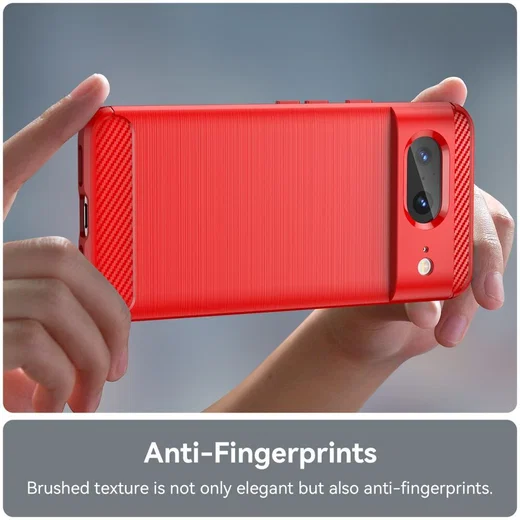 Google Pixel 8 Hoesje Geborsteld TPU Flexibele Back Cover Rood afbeelding 6