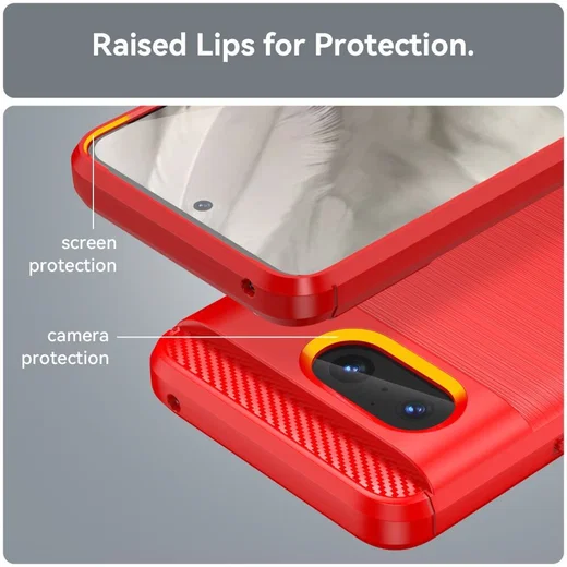 Google Pixel 8 Hoesje Geborsteld TPU Flexibele Back Cover Rood afbeelding 7