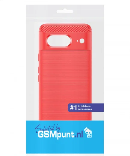 Google Pixel 8 Hoesje Geborsteld TPU Flexibele Back Cover Rood afbeelding 10