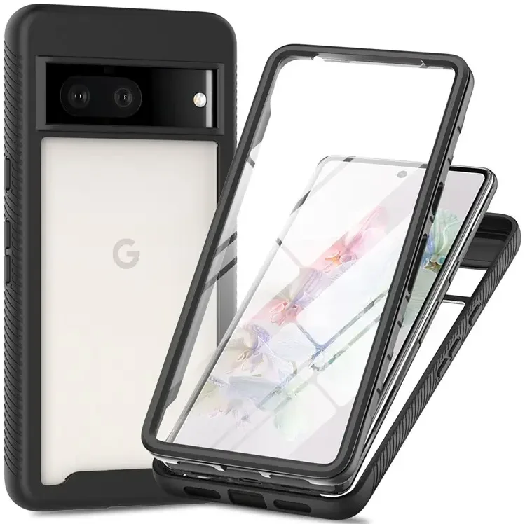 Google Pixel 8 Hoesje Full Protect 360° Cover Hybride Zwart afbeelding 1