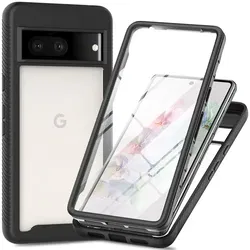 Google Pixel 8 Hoesje Full Protect 360° Cover Hybride Zwart afbeelding