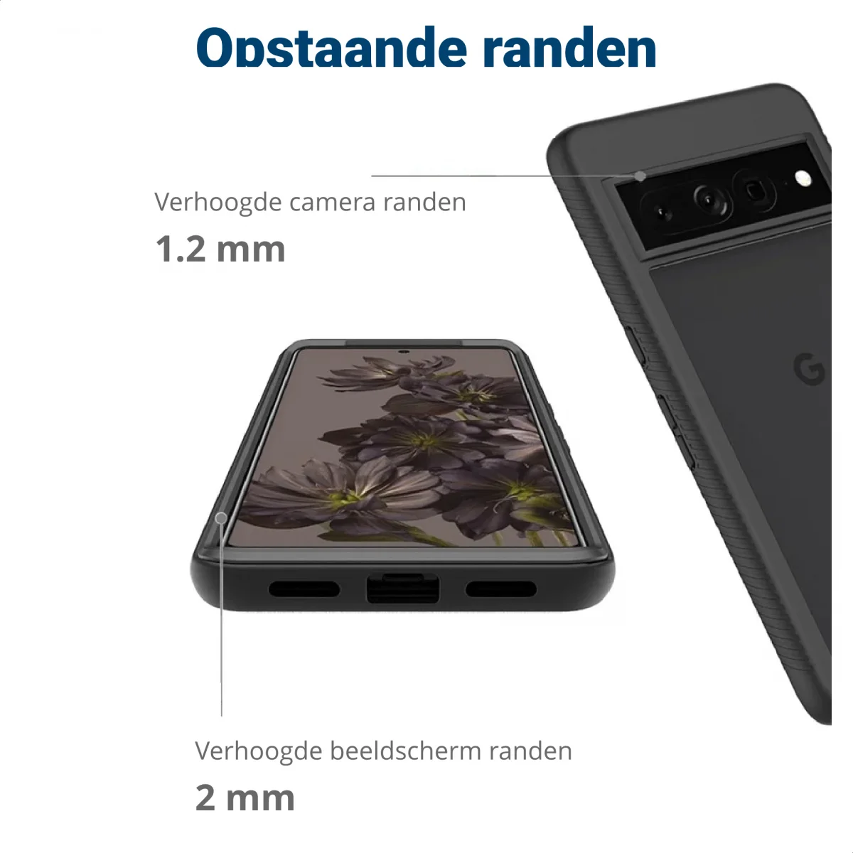 Google Pixel 8 Hoesje Full Protect 360° Cover Hybride Zwart afbeelding 7