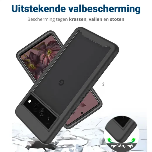 Google Pixel 8 Pro Hoesje Full Protect 360° Cover Hybride Blauw afbeelding 4