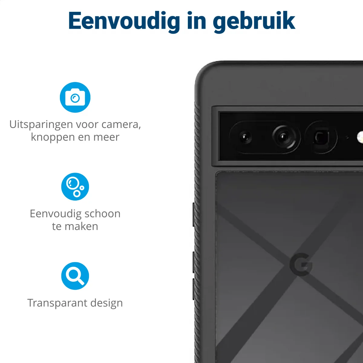 Google Pixel 8 Pro Hoesje Full Protect 360° Cover Hybride Blauw afbeelding 5