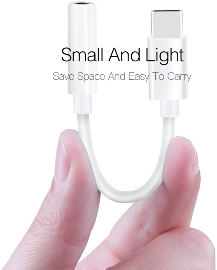 Originele Huawei USB-C naar 3.5mm Jack Audio Adapter 20CM Wit afbeelding 5