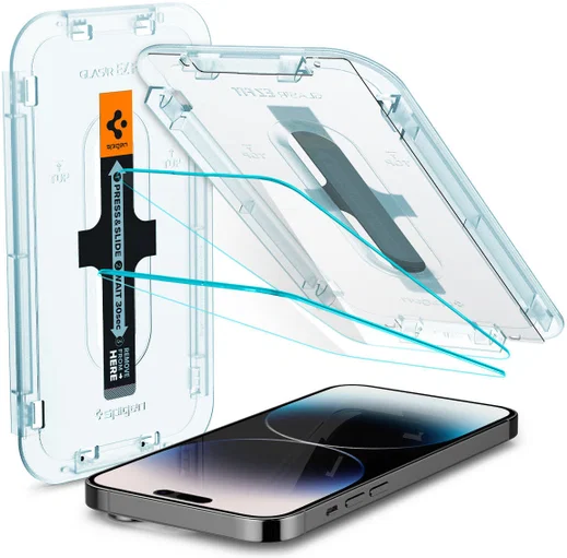 Spigen EZ Fit GLAS.tR Apple iPhone 14 Pro Screen Protector 2-Pack afbeelding 1