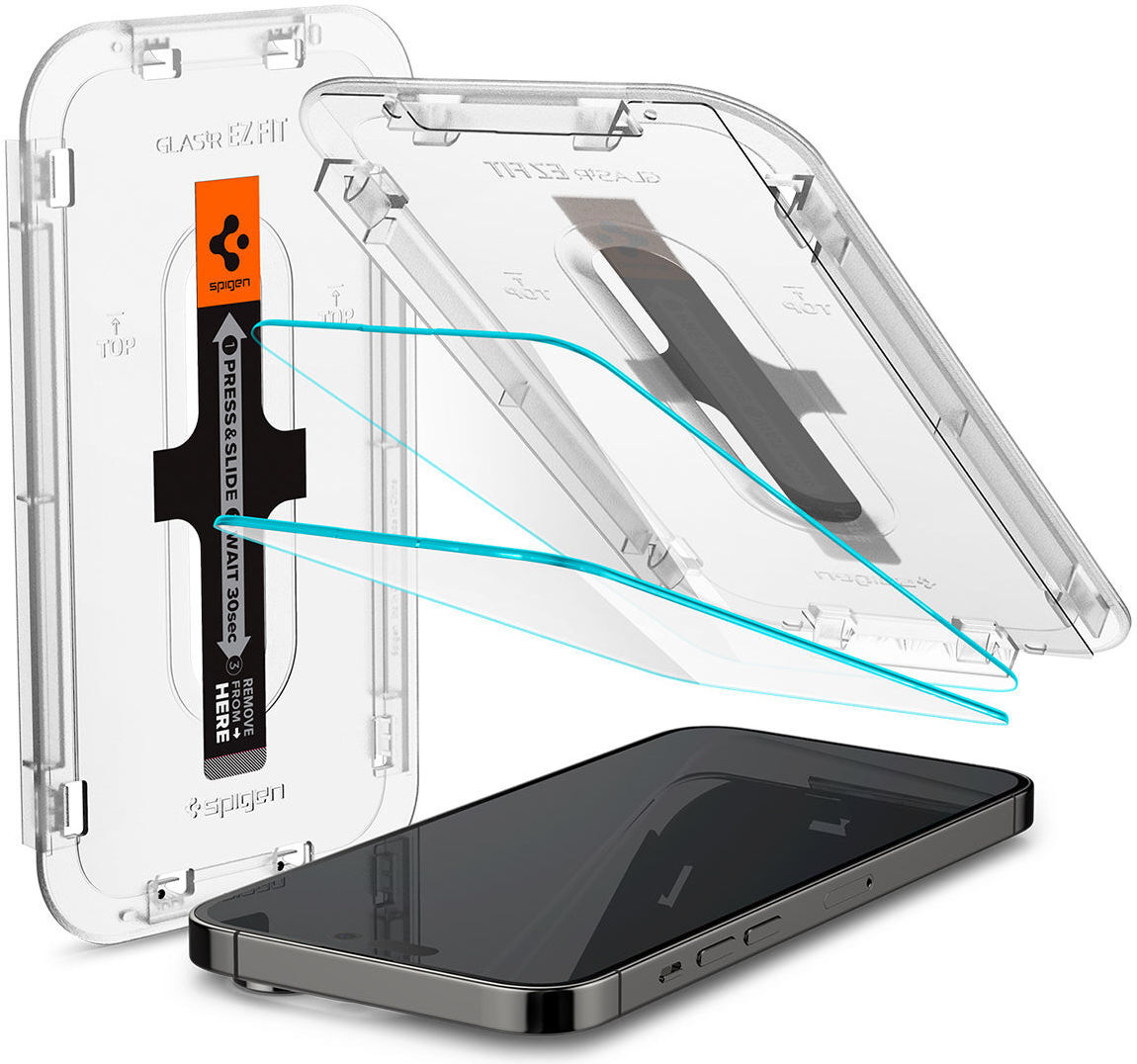 Spigen EZ Fit GLAS.tR Apple iPhone 14 Pro Screen Protector 2-Pack afbeelding 11