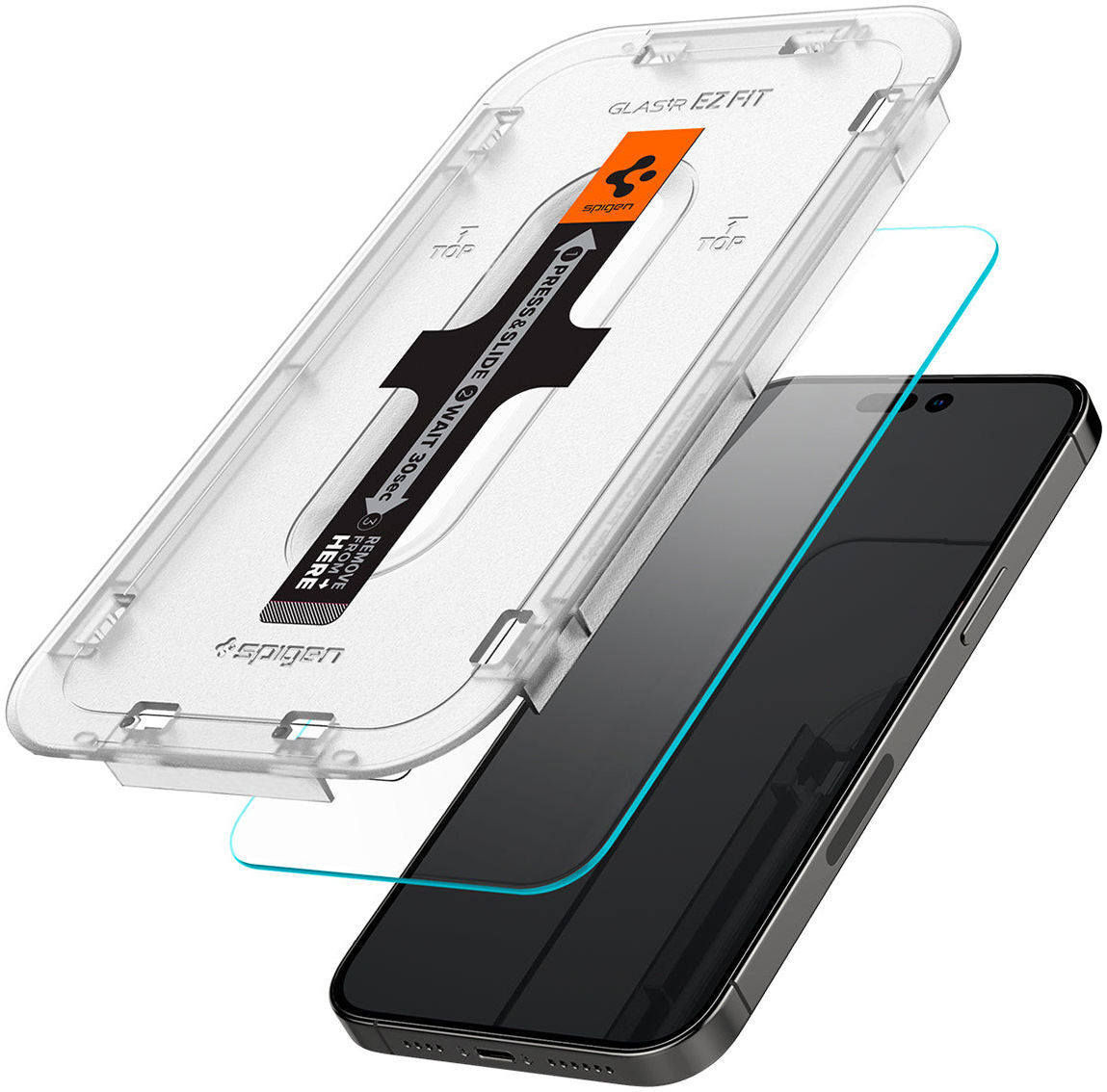 Spigen EZ Fit GLAS.tR Apple iPhone 14 Pro Screen Protector 2-Pack afbeelding 2