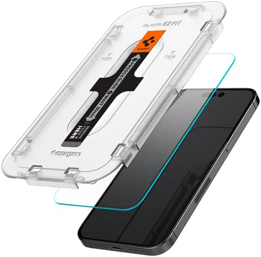 Spigen EZ Fit GLAS.tR Apple iPhone 14 Pro Screen Protector 2-Pack afbeelding 2