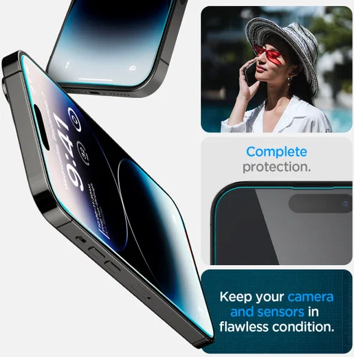 Spigen EZ Fit GLAS.tR Apple iPhone 14 Pro Screen Protector 2-Pack afbeelding 6
