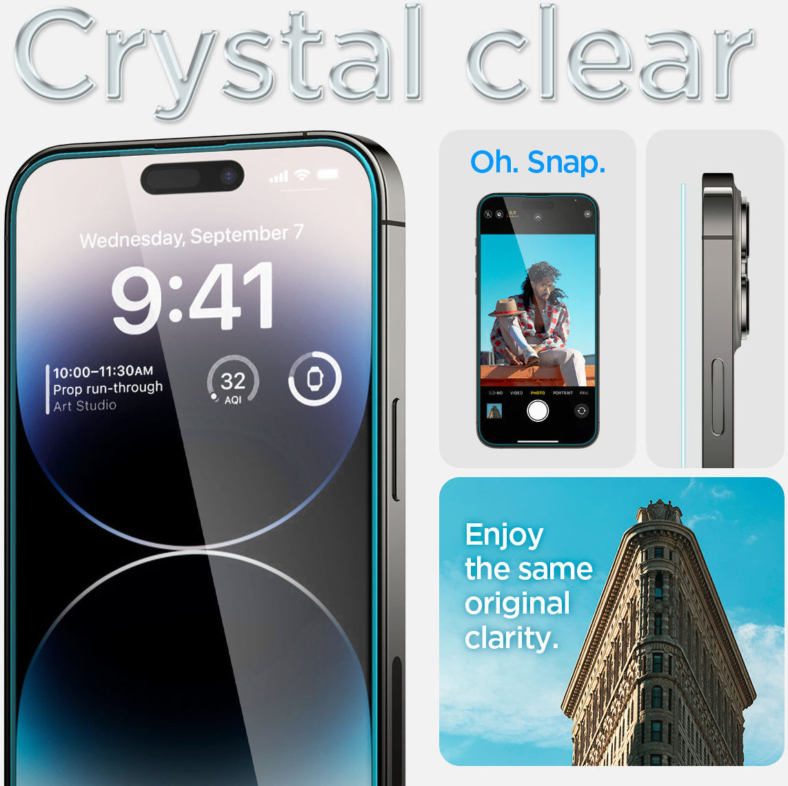Spigen EZ Fit GLAS.tR Apple iPhone 14 Pro Screen Protector 2-Pack afbeelding 7