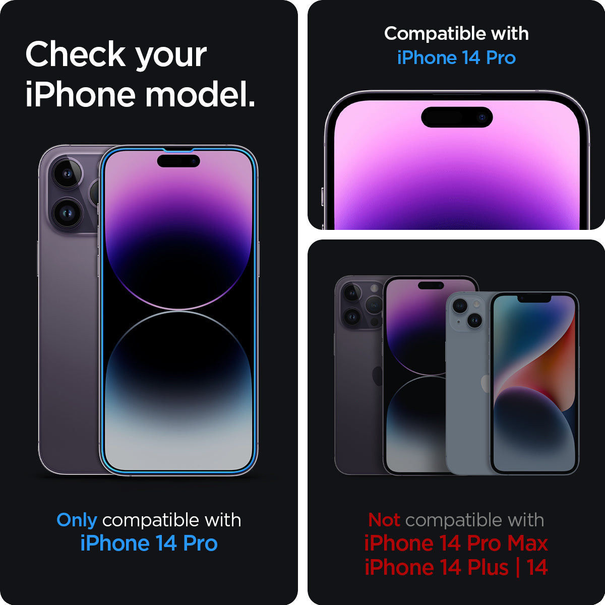 Spigen EZ Fit GLAS.tR Apple iPhone 14 Pro Screen Protector 2-Pack afbeelding 9