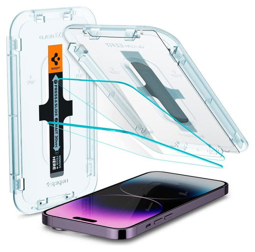 Spigen EZ Fit GLAS.tR Apple iPhone 14 Pro Max Screen Protector 2-Pack afbeelding 1