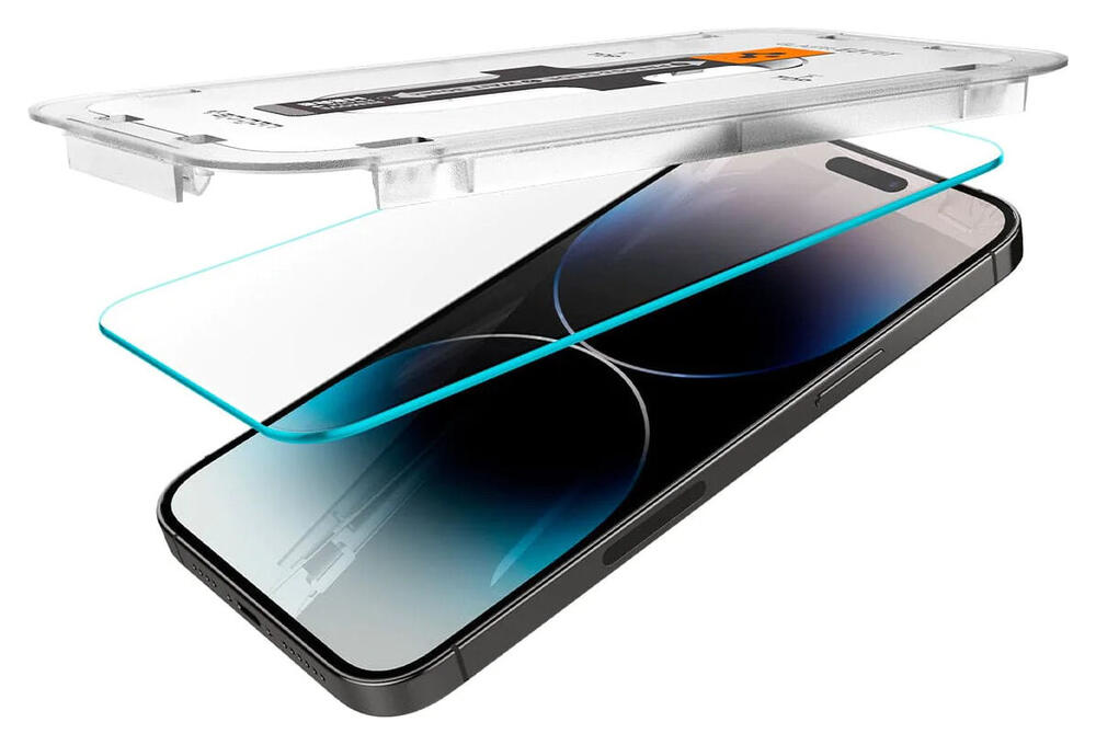 Spigen EZ Fit GLAS.tR Apple iPhone 14 Pro Max Screen Protector 2-Pack afbeelding 11