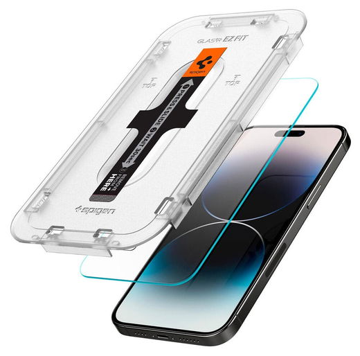 Spigen EZ Fit GLAS.tR Apple iPhone 14 Pro Max Screen Protector 2-Pack afbeelding 2