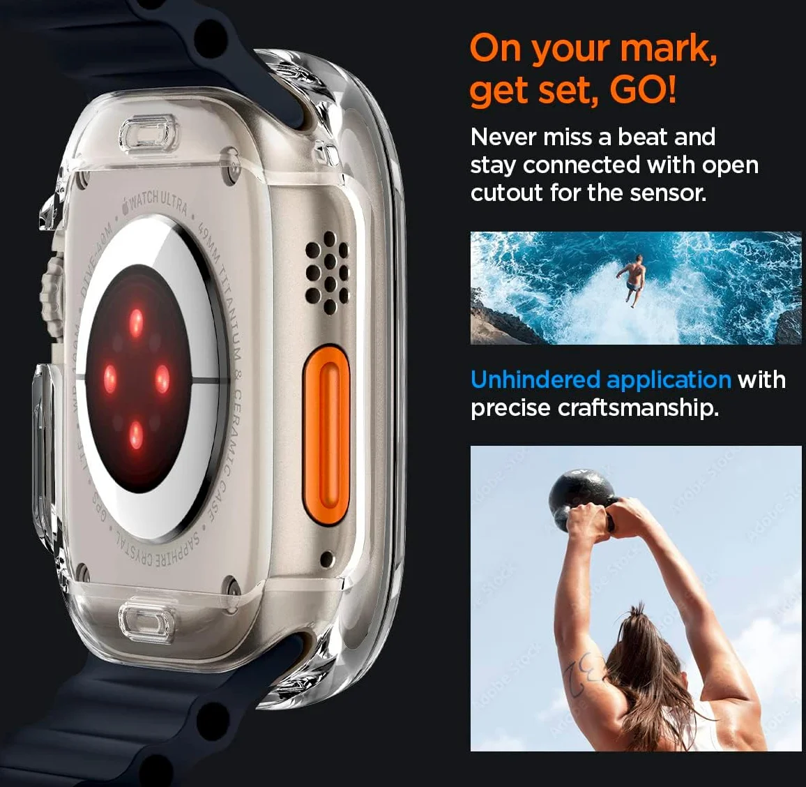 Spigen Ultra Hybrid - Apple Watch Ultra 3/2/1 Hoesje - Transparant afbeelding 5