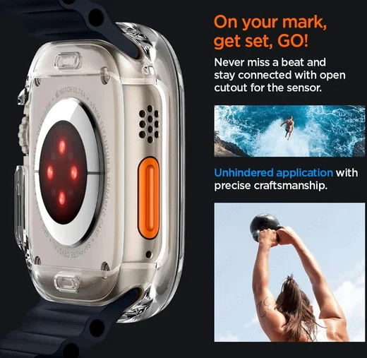 Spigen Ultra Hybrid - Apple Watch Ultra 3/2/1 Hoesje - Transparant afbeelding 5