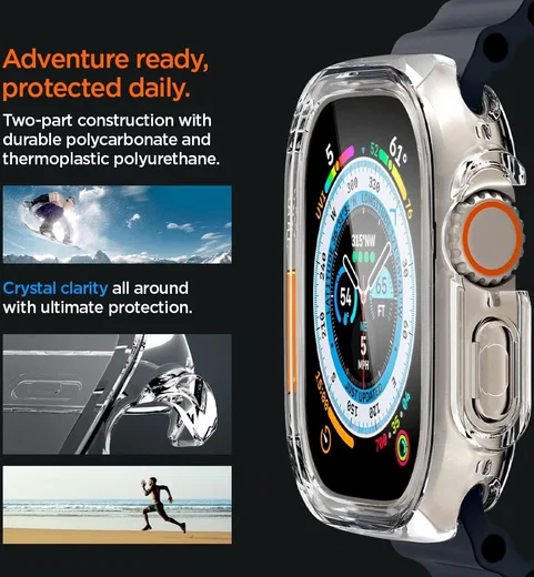 Spigen Ultra Hybrid - Apple Watch Ultra 3/2/1 Hoesje - Transparant afbeelding 6