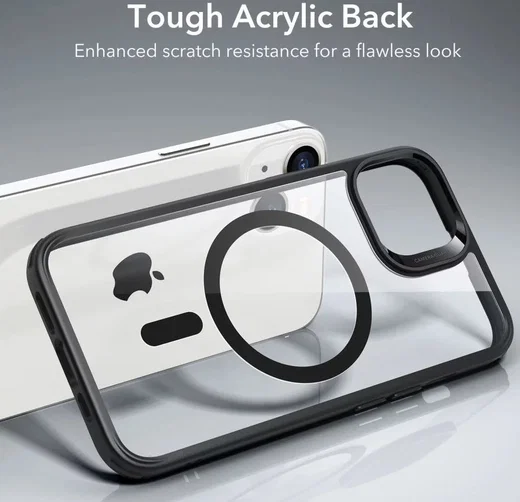 ESR Classic Hybrid Apple iPhone 14/13 Hoesje MagSafe Zwart Transparant afbeelding 6