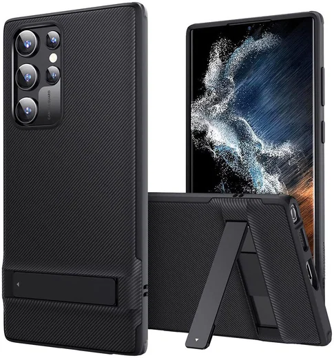 ESR Air Shield Boost Samsung Galaxy S22 Ultra Hoesje Kickstand Zwart afbeelding 2