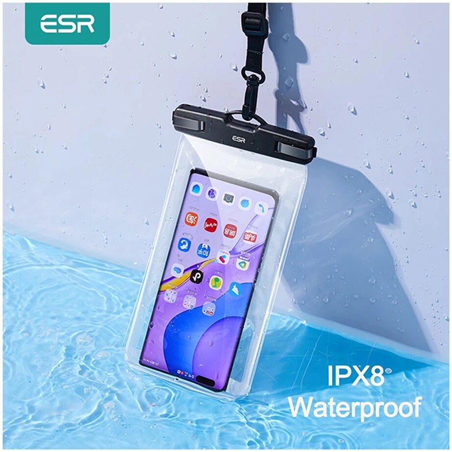 ESR Universeel Waterdicht Hoesje met Koord IPX8 Waterproof Case Zwart afbeelding 2