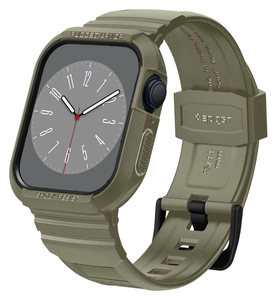 Spigen Rugged Armor Pro - Apple Watch 45MM / 44MM Hoesje en Bandje - Khaki afbeelding 12